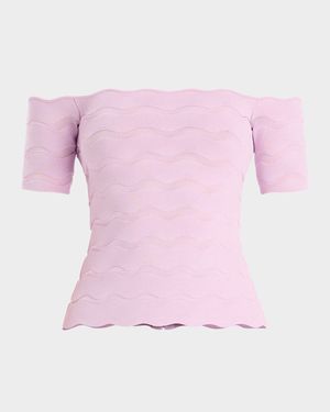 Lainey Wavy Off-The-Shoulder Top