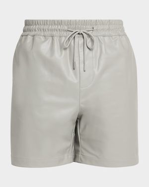 Men's Bond Faux Leather Drawstring Shorts