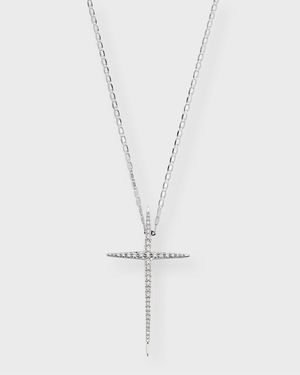 14K Gold Flawless Skinny Pointed Cross Pendant Necklace