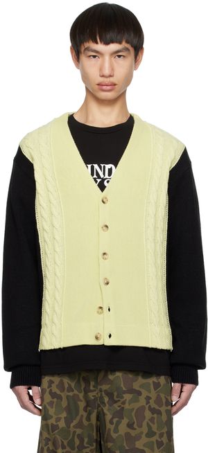 Awake NY Off-White & Black Contrast Cardigan