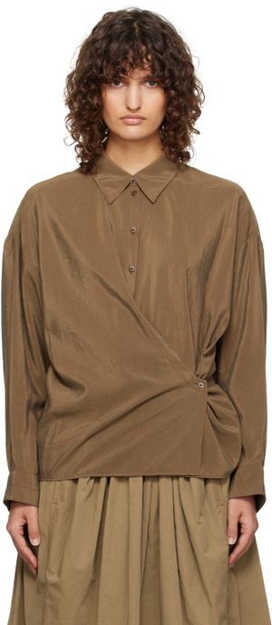 LEMAIRE Tan Straight Collar Twisted Shirt