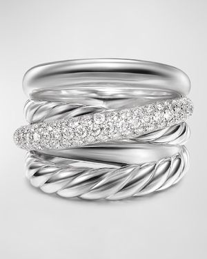 17.5mm Crossover Ring in Silver