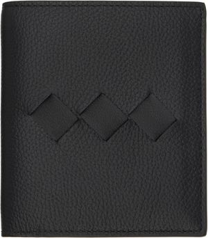 Bottega Veneta Black Tre Flap Card Case Wallet