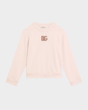 Girl's Logo Sequined Felpa Patch Sweatshirt, Size 8-14