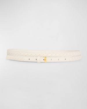 Double Layered Leather Thin Belt