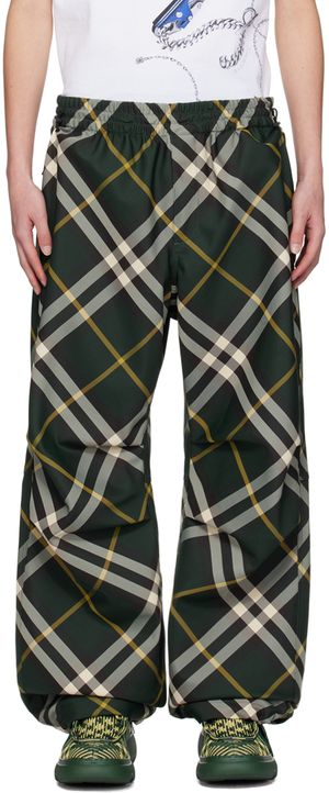 Burberry Green Check Trousers