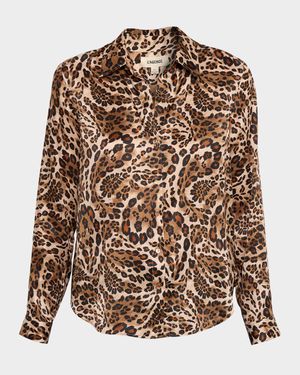 Tyler Printed Long-Sleeve Silk Blouse