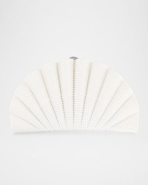 Origami Pearly Embellished Fan Clutch Bag
