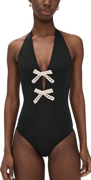 Sea Kendall Crochet Halter One Piece Black L