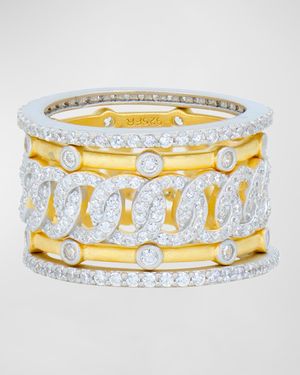Chain of Shine 5-stack Ring