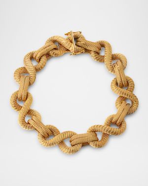 Estate 18K Yellow Gold Wire Mesh Like Bracelet