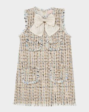 Girl's Texas Hold 'Em Sleeveless Tweed Dress, Size 3T-11