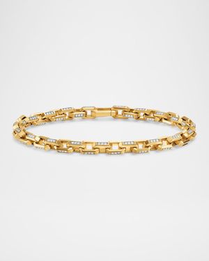 Men's Streamline Link Bracelet in 18K Gold with Diamonds, 5.5mm