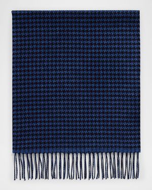 Men's Silk and Cashmere Twist Houndstooth Scarf