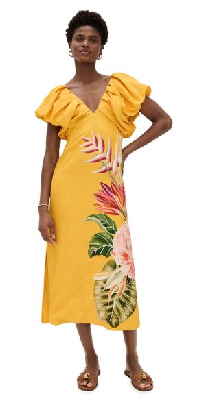 FARM Rio Spring Awakening Midi Dress Spring Awakening Off-White XS