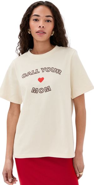 LE BOP Call Your Mom Tee Ecru M
