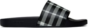 Burberry Black & White Check Pool Slides