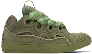 Lanvin Khaki Curb Leather Sneakers