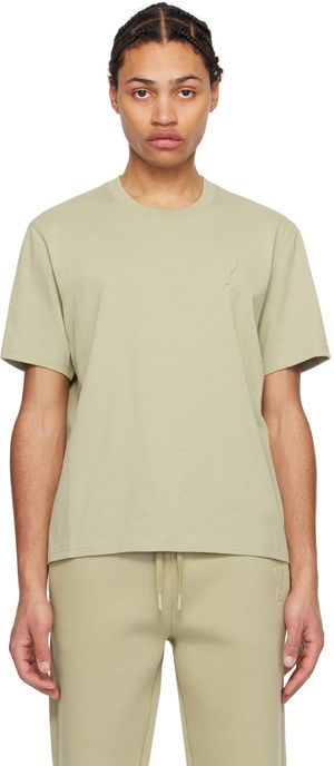 AMI Paris T-shirt kaki à logo Ami de cœur