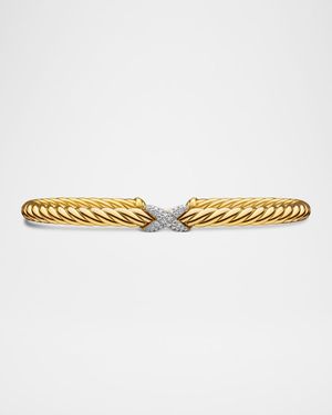 18k Gold Diamond-X Cablespira Bracelet