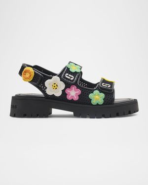 The J Marc Strap Embroidered Daisy Sport Sandals