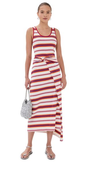 rabanne Robe Dress Stripes Cream/Orange 40