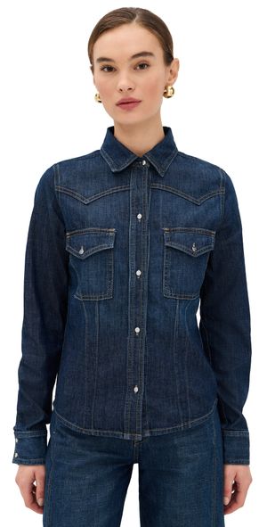 TWP Mustang Sally Button Down Dark Wash L