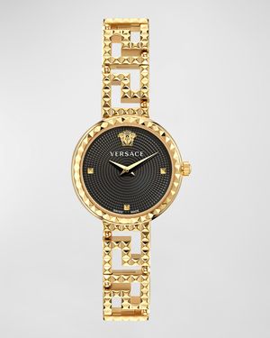 28mm Greca Goddess Watch with Bracelet Strap, Black