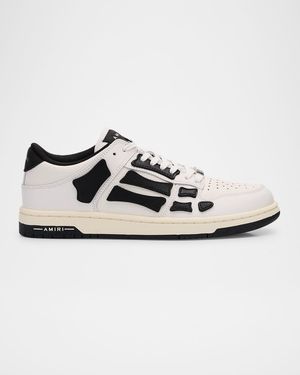 Skeleton Low-Top Leather Sneakers