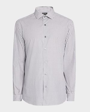 Men's Cotton Small Check Sport Shirt