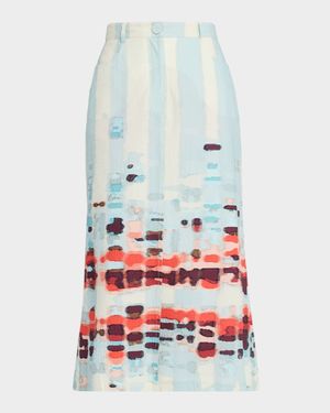 Layan Stretch Cotton Midi Skirt