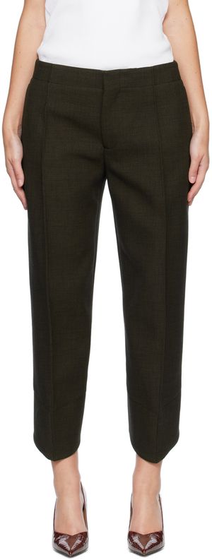 Bottega Veneta Pantalon kaki à coupe incurvée