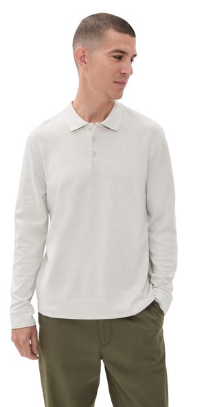 Vince Heathered Double Face Polo H Blanco/Terrapin XL