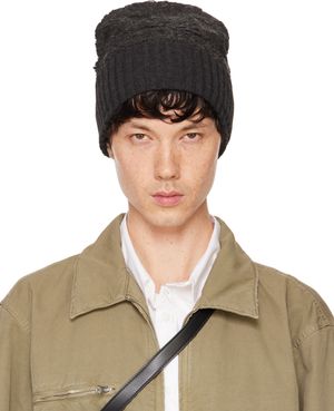 MM6 Maison Margiela Bonnet gris en fibre acrylique et laine vierge