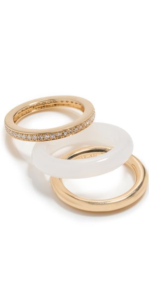 By Pariah Slim Classic Ring Stack Set White Jasper 53
