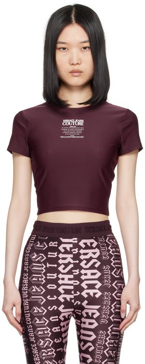 Versace Jeans Couture Burgundy Warranty Logo T-Shirt