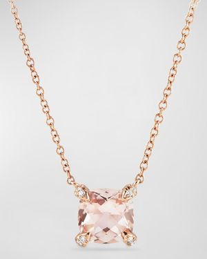 Chatelaine 18k Rose Gold Necklace w/ Morganite, 18"