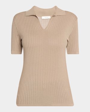 Kaiomi Ribbed Short-Sleeve Top