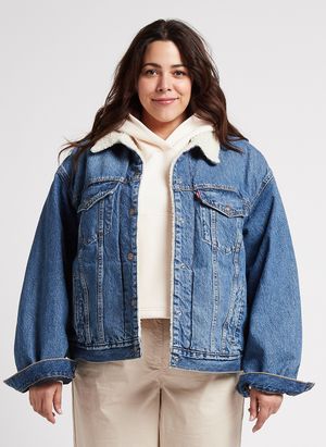 Levi's - Veste en jean et fausse fourrure en coton - Taille 4X - Bleu