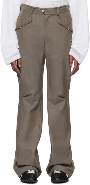 Kiko Kostadinov Pantalon Alec brun à pinces en K