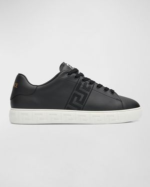 Men's La Greca Leather Low-Top Sneakers