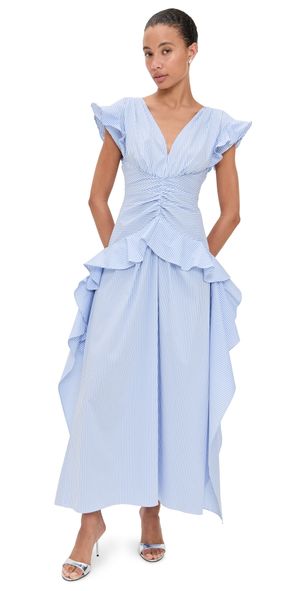 AKNVAS Dani Cotton Poplin Dress Sky Stripe 2