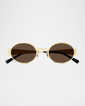 GG Monogram Metal Oval Sunglasses
