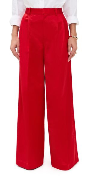 Polo Ralph Lauren Viscose Satin Woven Standard Pants Red 12