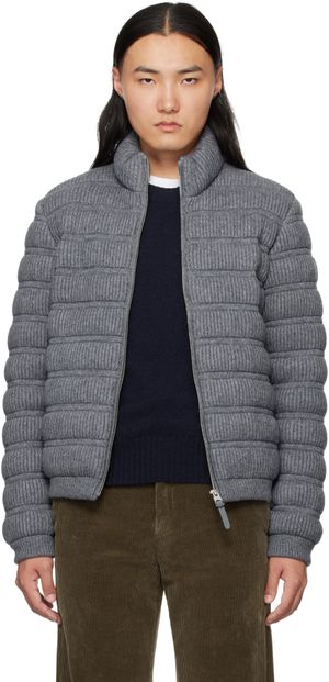 MACKAGE Blouson léger Christopher gris en cachemire rembourré en duvet