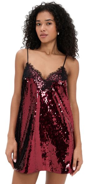 Retrofête Olive Sequin Dress Port M