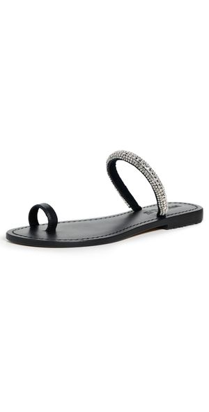 Mystique Embellished Toe Ring Sandals Black/Clear 7