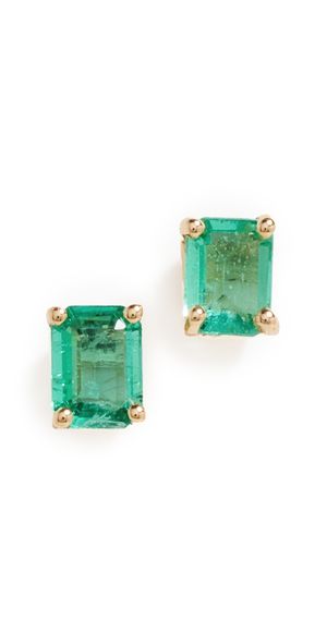 Zoe Chicco 14k Gold Emerald Studs Gold One Size