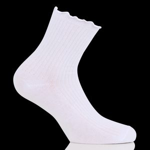 Pieces - Chaussettes mi-basses ondulées - Taille Unique - Blanc