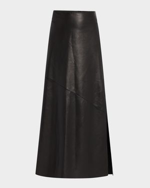 Fluid Glove Leather Pencil Ankle Skirt